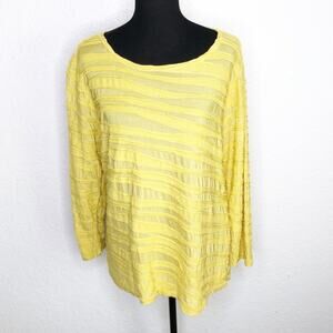 Cut Loose gold yellow textured knit‎ long sleeve top size Extra Large XL